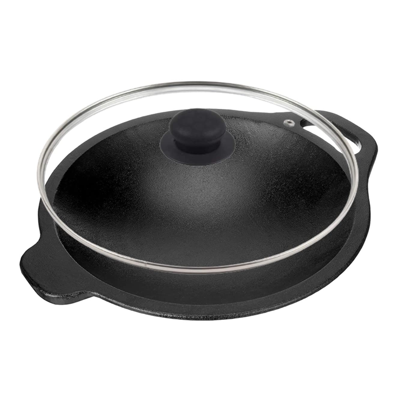 Super Smooth Cast Iron Appa Chatti/Appam Pan/Appam Patra/kallu Pre- Seasoned with Organic Cooking Oil (APPAM) - Black