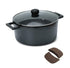 Pre-Seasoned Cast Iron Dutch Oven | Biryani Pot | Cast Iron Casserole with Heavy Bottom |Cooking Pot with Lid| Biryani Pot Induction Bottom| Cast Iron Cookware, 24cm/ 4.6 Litres (WITH LID)