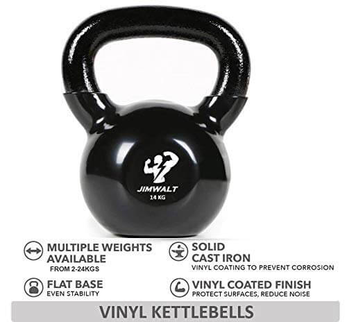 Black Series Premium Half Coating Vinyl Kettlebells 2KG to 48KG (Proudly Made in India) - Healthy Cliq