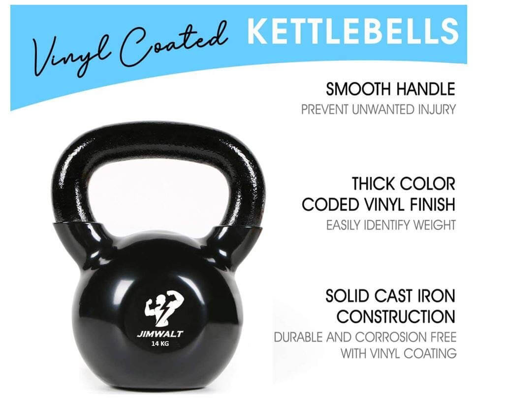 Black Series Premium Half Coating Vinyl Kettlebells 2KG to 48KG (Proudly Made in India) - Healthy Cliq