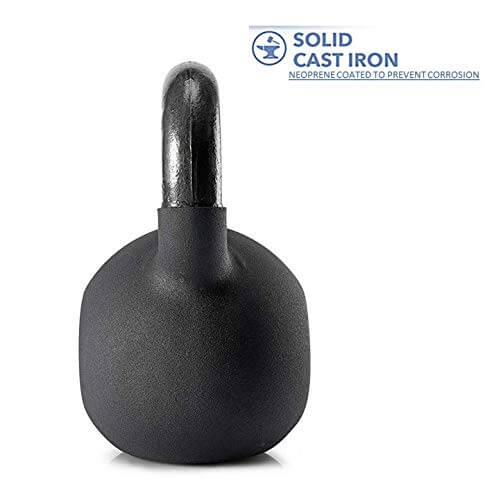 Black Series Premium Half Coating Neoprene Kettlebell 2KG to 48KG (Proudly Made in India) - Healthy Cliq