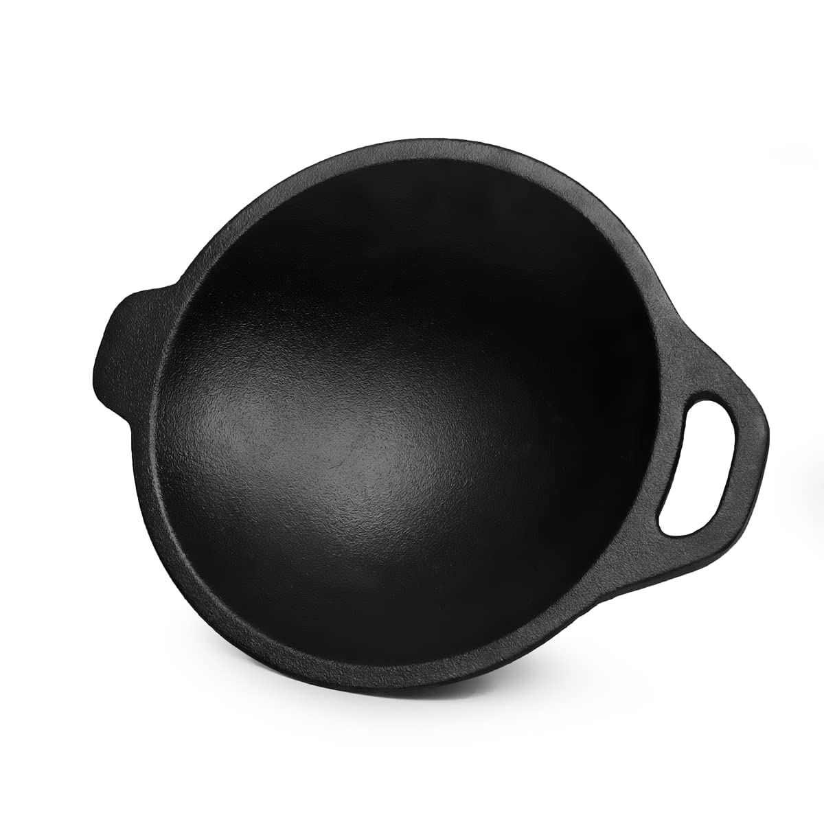 Pre-Seasoned Cast Iron Appa Chatti/Appam Pan/Appam Patra/kalluWith Toughened Glass Lid (Black) - Healthy Cliq