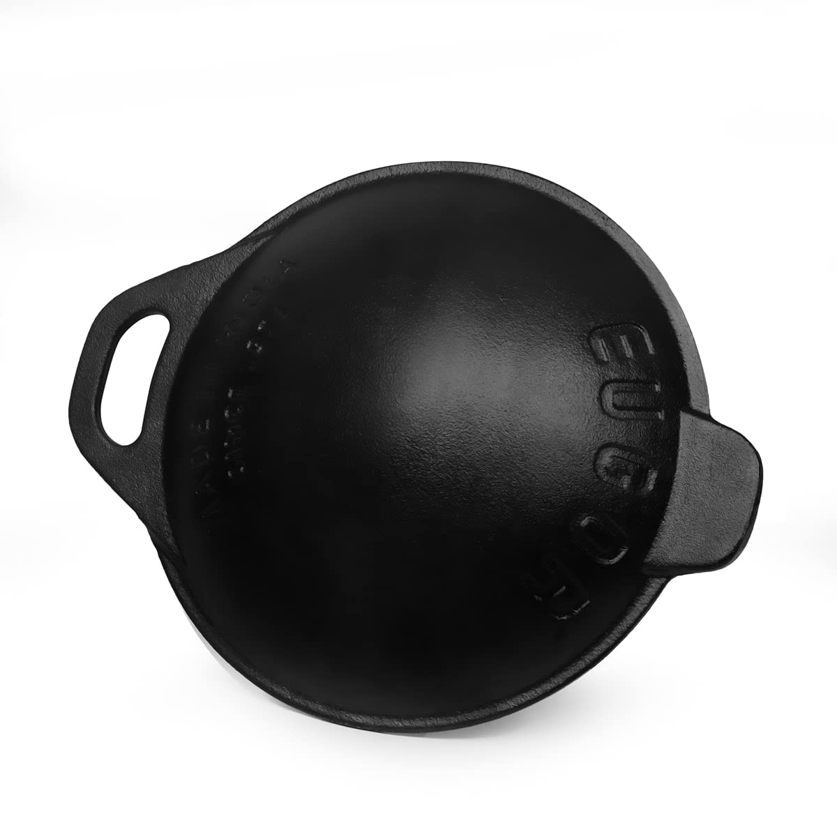 Pre-Seasoned Cast Iron Appa Chatti/Appam Pan/Appam Patra/kalluWith Toughened Glass Lid (Black) - Healthy Cliq