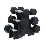 Rubber Encased Hex Fixed Dumbbell Weight With Stand(Proudly Made In India) - Healthy Cliq