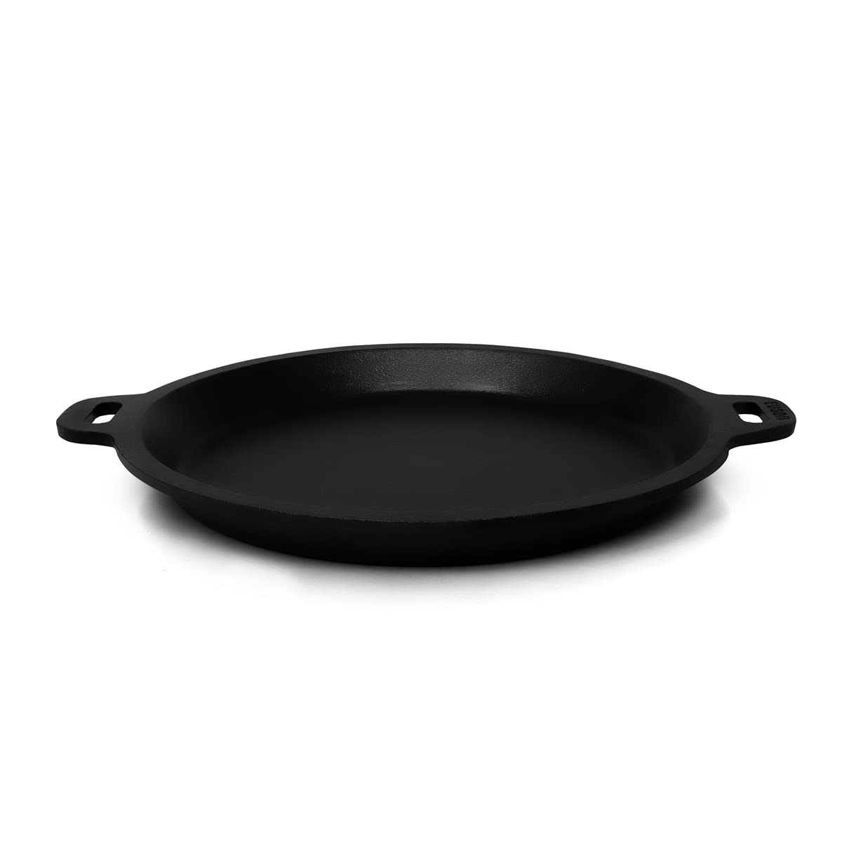 Cast Iron Pre Seasoned Combo Pack Go's Good for Cooking on Gas (Fish Fry Pan + Neem Wooden Spatula Flip) - Healthy Cliq