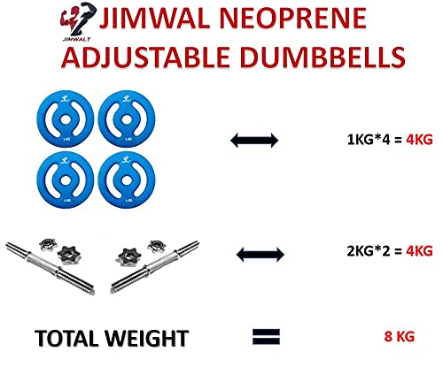 Neoprene Coated Weight Plates Adjustable Dumbbell 4Kg to 40Kg (Proudly Made in India) - Healthy Cliq