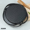 Pre-Seasoned Cast Iron 2 in 1 Grill and Griddle Pan | Cast Iron Tawa for Dosa | Iron Cookware for Kitchen | Roti Tawa Cast Iron | Cast Iron Grill Pan | 30cm, Black (Round Shape) - Healthy Cliq