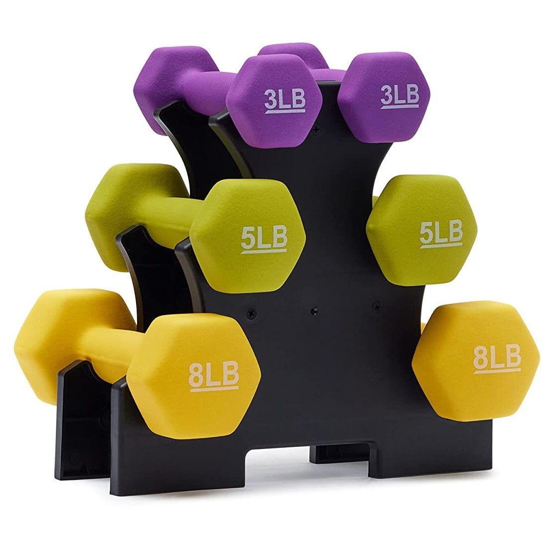 Jimwalt Neoprene Dumbbells Set with Stand - Healthy Cliq