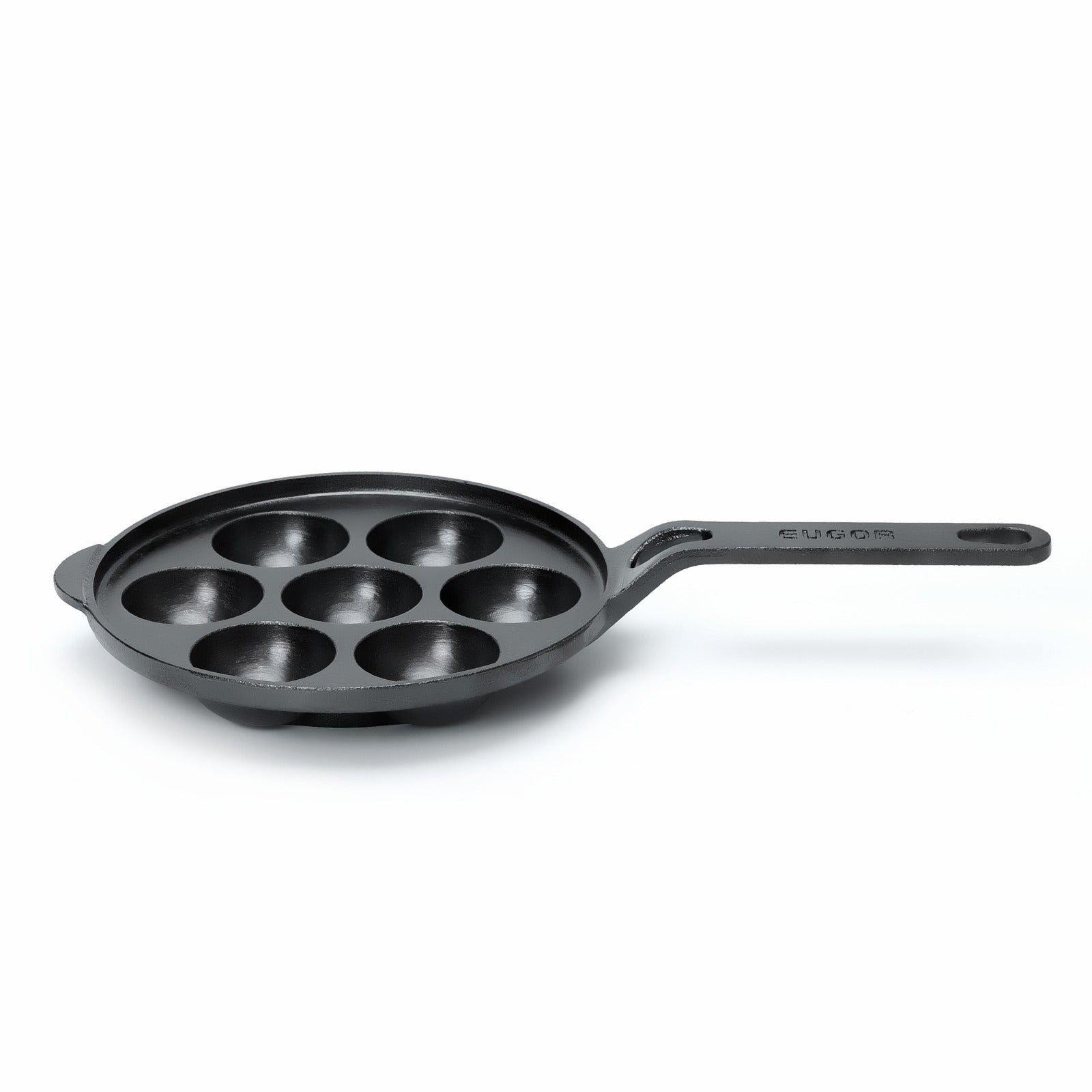 Cast Iron Paniyarakal Paniyaram Pan with Long Handle and 7 Cavities, Induction Compatible, Chemical-Free Cooking כלי מטבח בריא