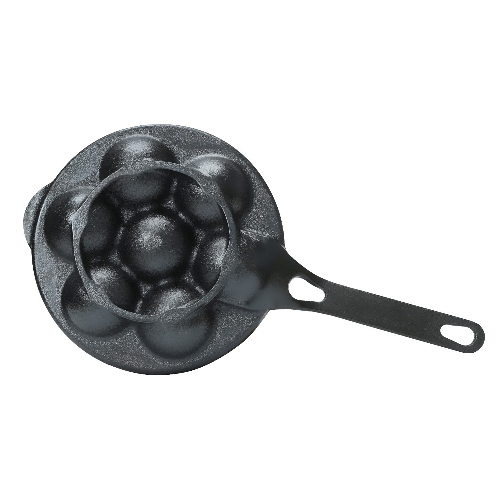 Cast Iron Paniyarakal | Paniyaram Pan | Long Handle | Induction Compatible - Healthy Cliq