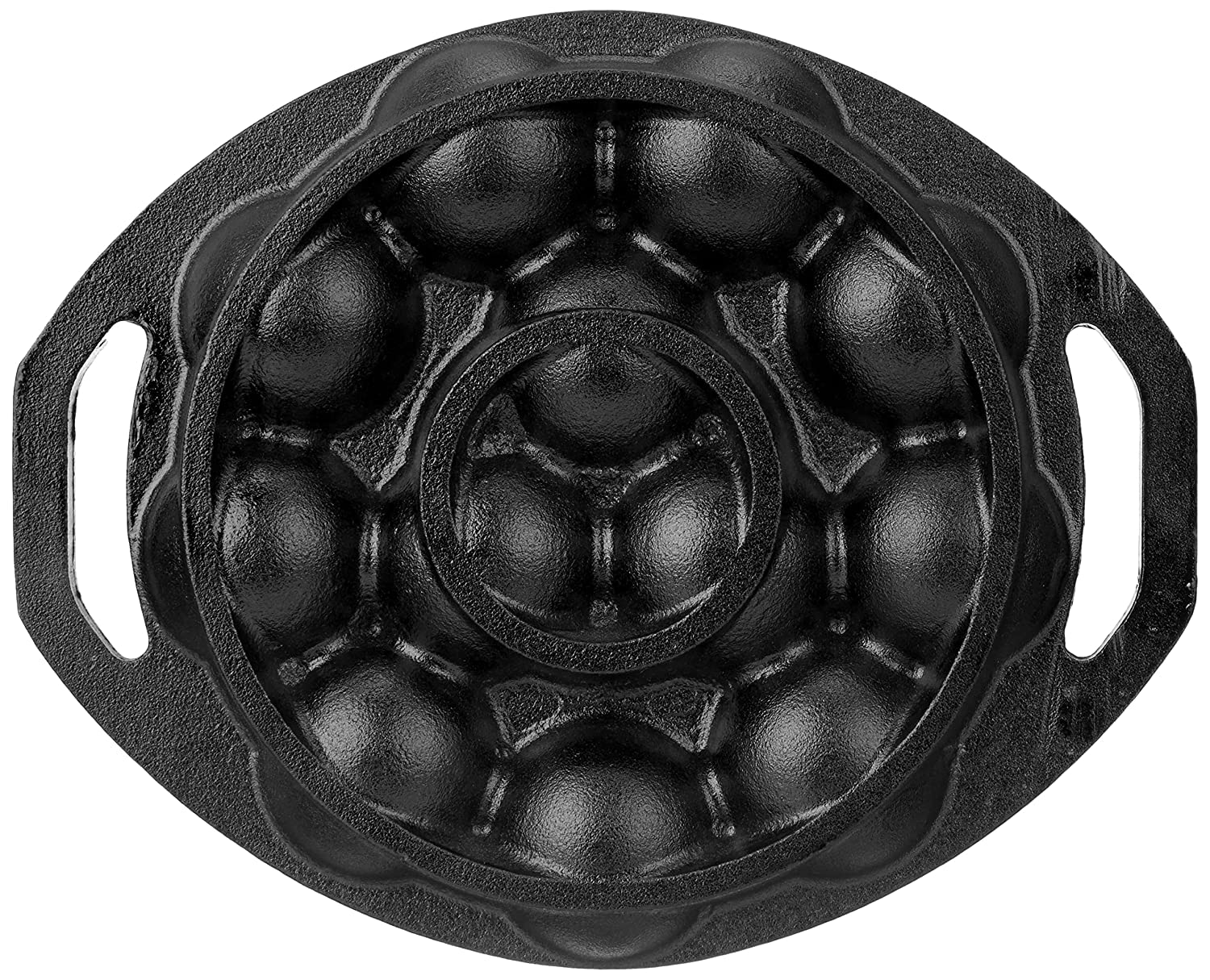 Cast Iron Paddu Appe Maker (Premium Cast Iron 12 Cavity Paniyaram Paddu Ponganalu Pan Kallu Chatti Pre-Seasoned) - Black - Healthy Cliq