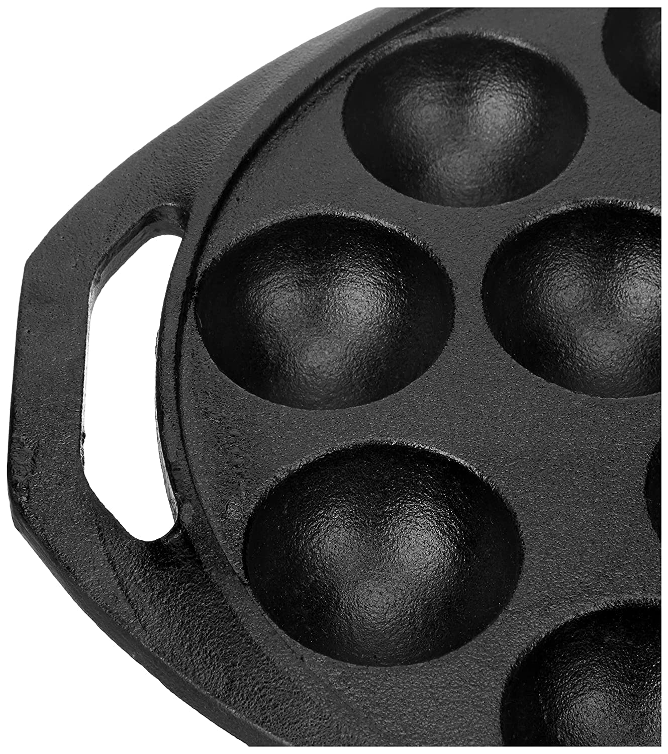 Cast Iron Paddu Appe Maker (Premium Cast Iron 12 Cavity Paniyaram Paddu Ponganalu Pan Kallu Chatti Pre-Seasoned) - Black - Healthy Cliq