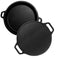 Cast Iron Pre Seasoned Dosa Tawa & Fry Pan Go's Good for Cooking on Gas (Fish Fry Pan + Dosa Tawa) - Healthy Cliq