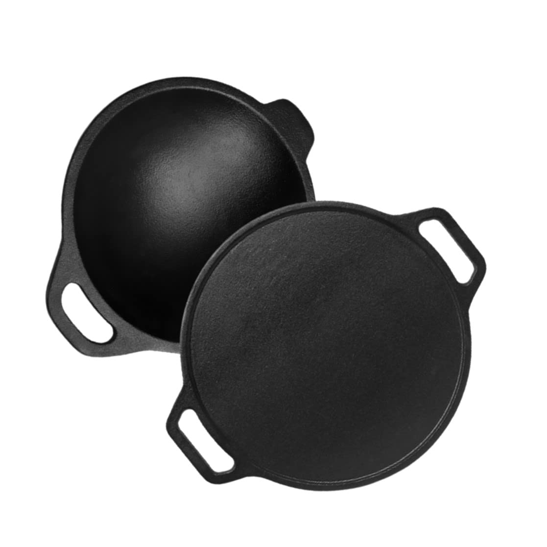 Cast Iron Pre Seasoned Dosa Tawa & Appam Pan Patra Go's Good for Cooking on Gas (Dosa Tawa + Appam Pan) (Dosa Tawa + Appa Chatti) - Healthy Cliq