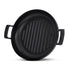 Cast Iron 26cm Dual Handle Shallow Grill pan with Toughened Glass Lid - Healthy Cliq