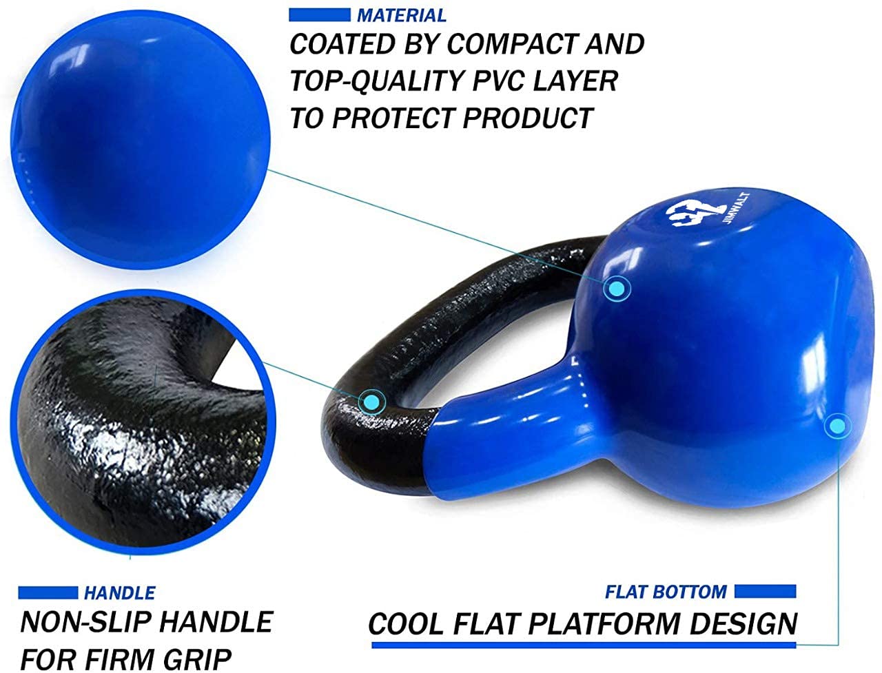 Premium Half Coated Vinyl Kettlebells 2KG to 48KG - Healthy Cliq