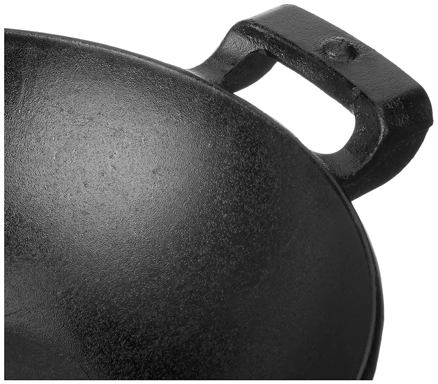 Pre-Seasoned Cast Iron Kadai/Kadhai 26 cm for Cooking and Deep Frying, Loha Kadai, Non Toxic, Enamel Free (Wok with Grip) - Healthy Cliq