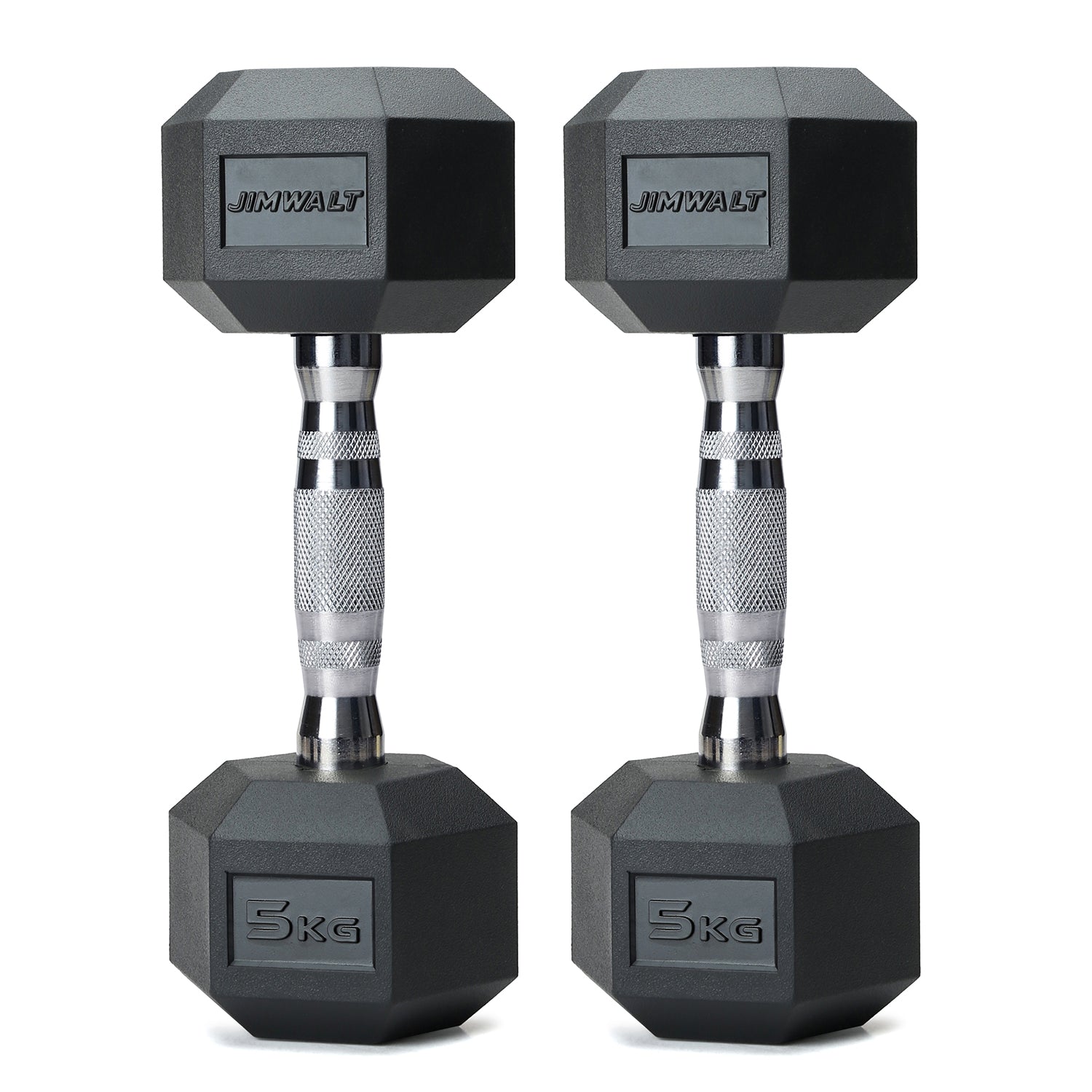 JIMWALT TPU Polyurethane Rubber Odor-Free Commercial Grade Hex Dumbbells RoHS compliance with Diamond Knurled Handle, Non-Slip Grip, Durable Strength Training Equipment for Home Gym - Healthy Cliq