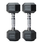 JIMWALT TPU Polyurethane Rubber Odor-Free Commercial Grade Hex Dumbbells RoHS compliance with Diamond Knurled Handle, Non-Slip Grip, Durable Strength Training Equipment for Home Gym - Healthy Cliq