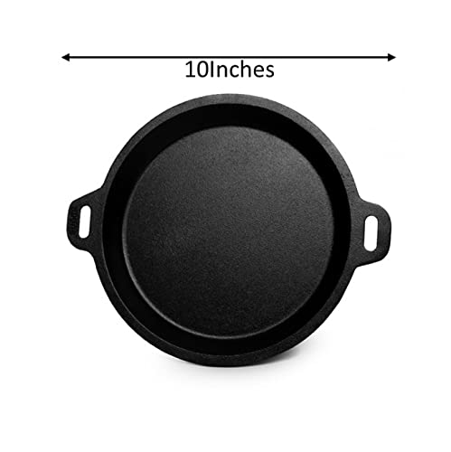 Pre-Seasoned Cast Iron 9 Inch Frying Pan with Toughened Glass Lid - Healthy Cliq