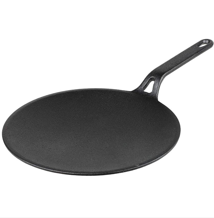 Super Smooth Cast Iron Pre-Seasoned with Organic Cooking Oil Roti Tawa 26cm (26CM) - Healthy Cliq