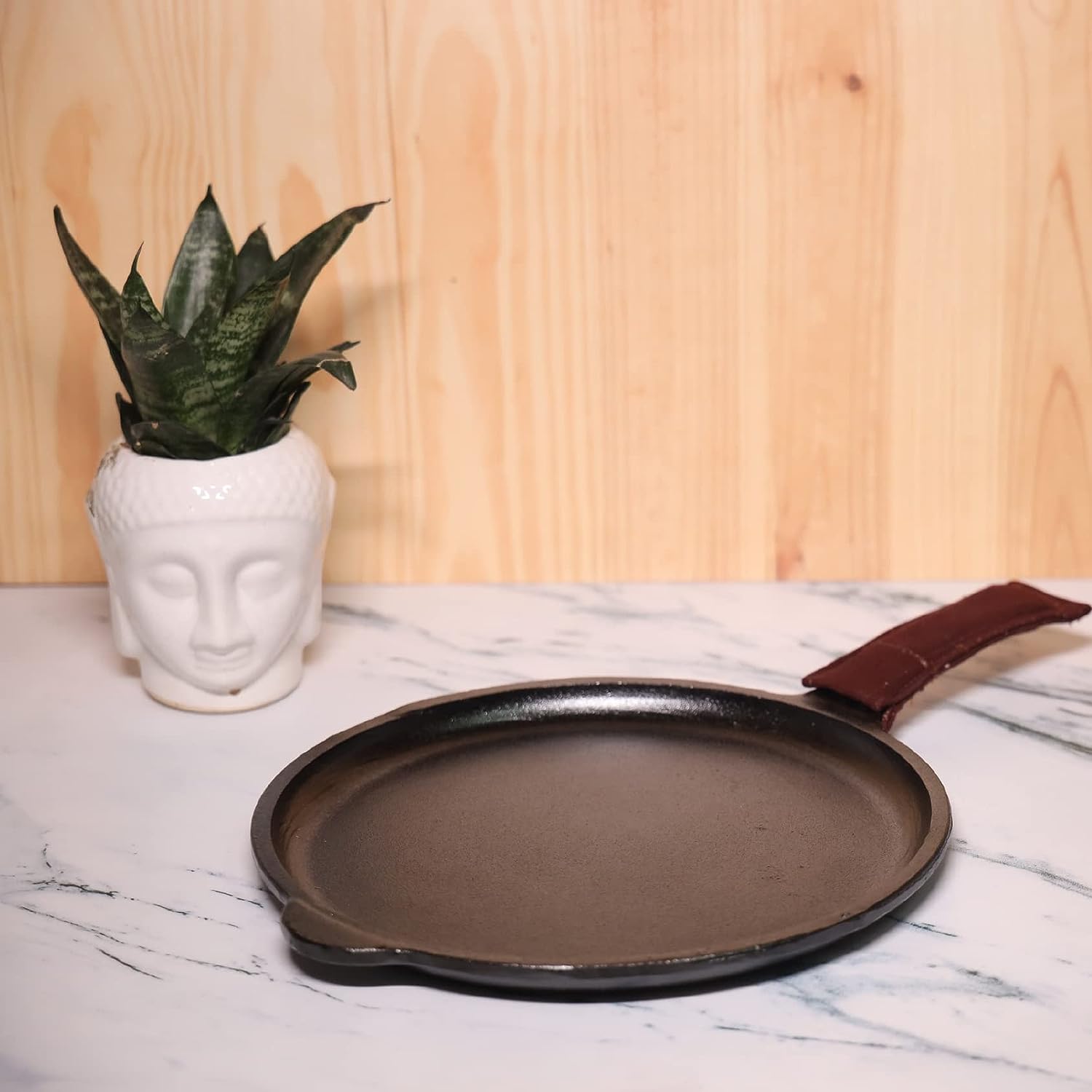 Pre Seasoned Cast Iron 11 Inches / 280MM Dosa Tawa Seasoned with Organic Vegetable Oil - Healthy Cliq