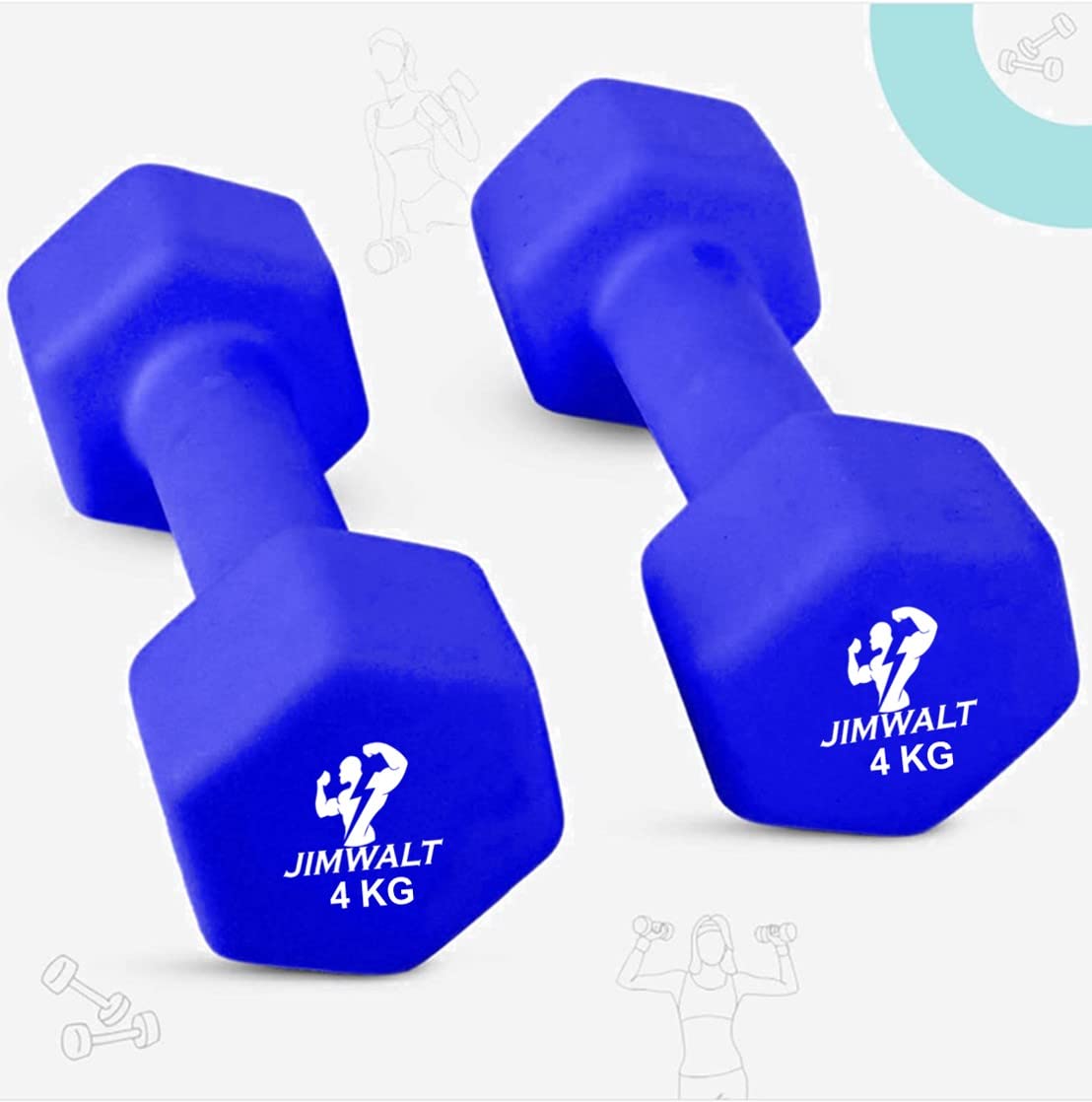 Premium Half Coating Cast iron Neoprene Dumbbells - 0.5KG to 10KG Proudly Made in India - Healthy Cliq