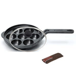 Cast Iron Paniyarakal | Paniyaram Pan | Long Handle | Induction Compatible - Healthy Cliq