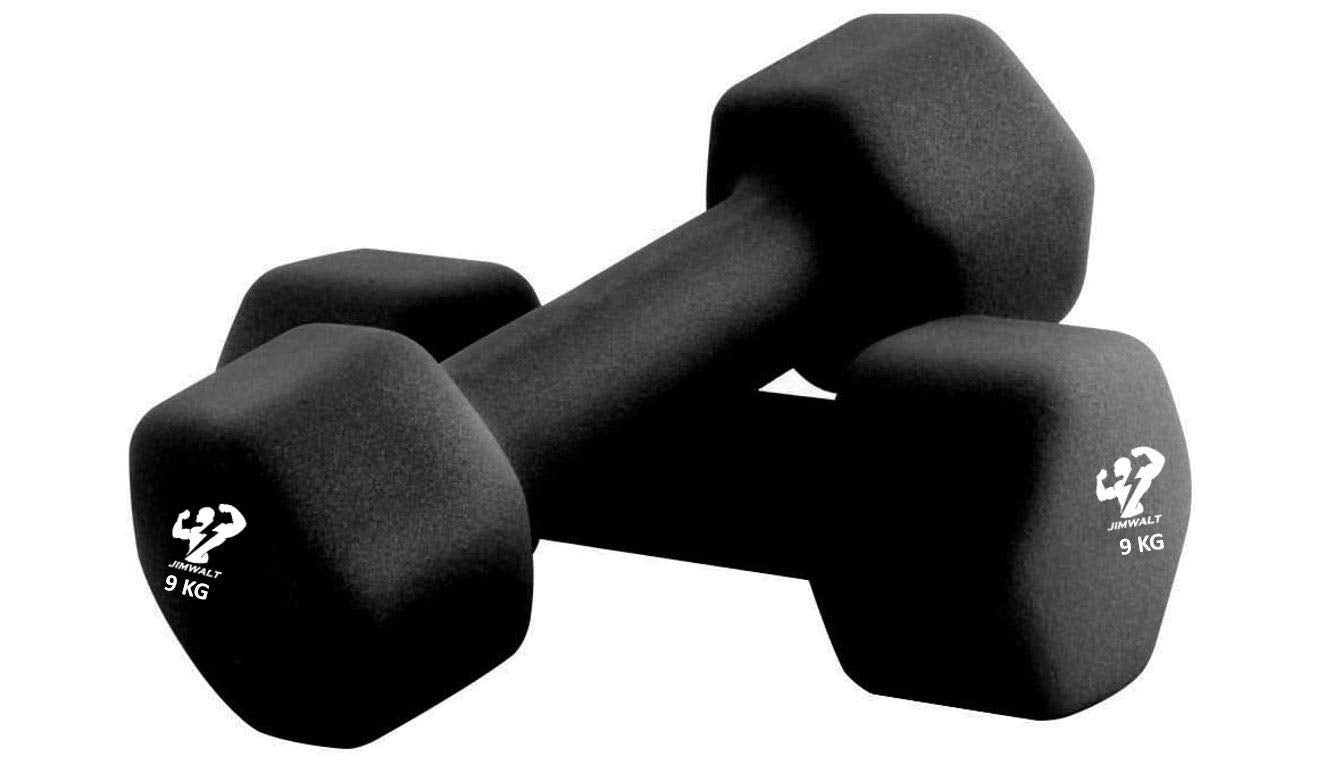 Premium Half Coating Cast iron Neoprene Dumbbells - 0.5KG to 10KG Proudly Made in India - Healthy Cliq